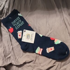 *NEW Listing* Coffee Teach Repeat Navy Crew Socks